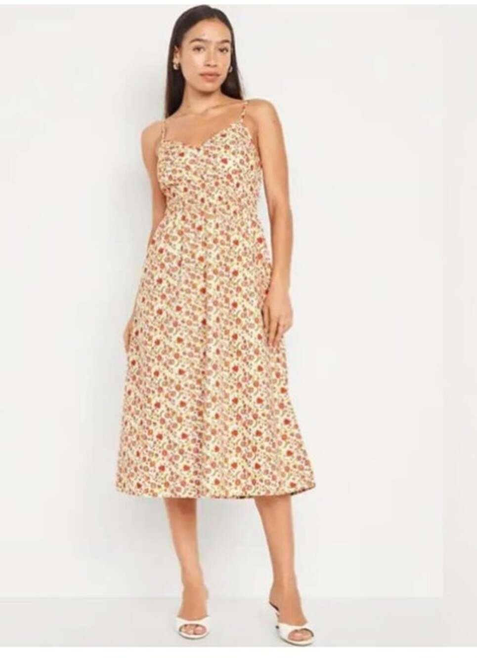 Old Navy Midi Floral Dress Sz L Boho Garden Fairy Cottagecore